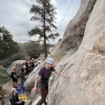 outdoor rock climbing as a group