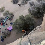 big group guided rock climbing in joshua tree