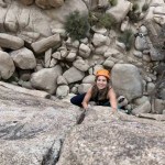 A woman who climbed a cliff