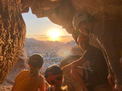 Cave exploration in Joshua Tree