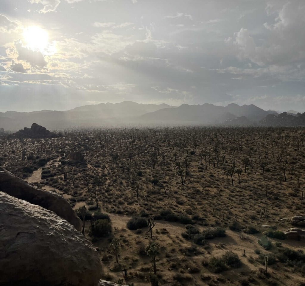 picture from the top of the mountain with beautiful view of horizon